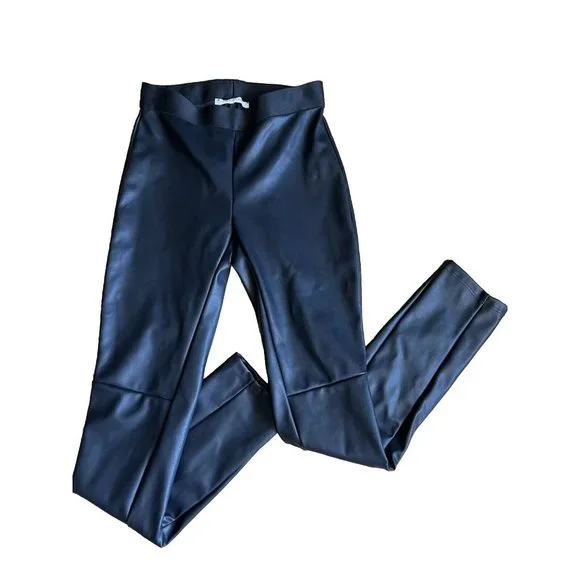 Emerson Fry XS Vegan Leather Leggings Pull On Pants Black women’s - Picture 1 of 16